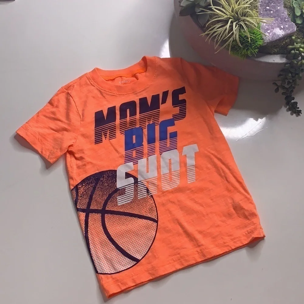Carter’s Mom Big Shot Neon Orange Graphic T-shirt unisex kids 3T toddler